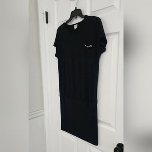 Disney D-Signed Shirt Dress Black Size XL Short Length Short Sleeve